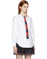 Thom Browne White Trompe Loeil Tie Shirt