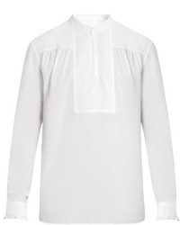 Maison Margiela Zip Front Cotton Batiste Shirt