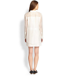 Derek Lam 10 Crosby Silk Paneled Cotton Shirtdress