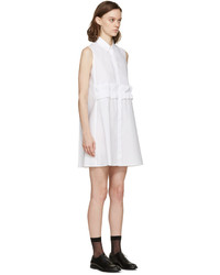 MCQ Alexander Ueen White Ruffle Shirt Dress