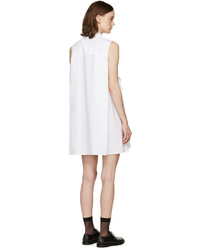 MCQ Alexander Ueen White Ruffle Shirt Dress