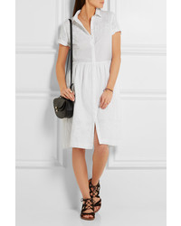 Chinti and Parker Broderie Anglaise Cotton Shirt Dress White