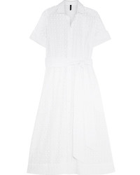 Lisa Marie Fernandez Broderie Anglaise Cotton Shirt Dress White