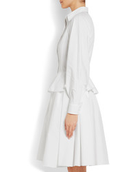 Givenchy Cotton Poplin Peplum Shirt Dress White