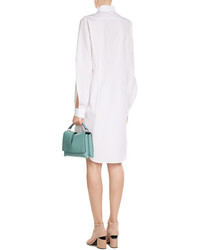 Jil Sander Cotton Shirt Dress With Cut Out Sleeves