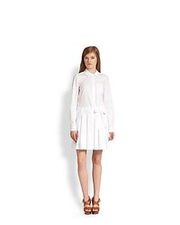 Diane von Furstenberg Montana Pleated Shirtdress White