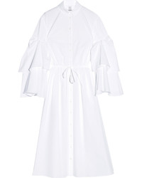 Rosie Assoulin Fiesta Ruffled Cotton Poplin Shirt Dress