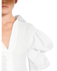 Jacquemus Puffed Sleeves Cotton Poplin Shirtdress