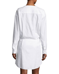 Rag & Bone Jean Tie Waist Poplin Shirtdress Bright White