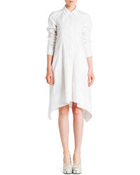 Jil Sander Long Sleeve Button Front Shirtdress White