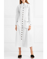 Rejina Pyo Miller Button Detailed Cotton Blend Poplin Midi Dress