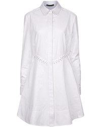 Alexander Wang White Cotton Laced Shirt Dress