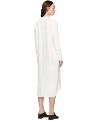 Helmut Lang White Crepe Shirt Dress