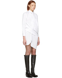 Junya Watanabe White Draped Shirt Dress