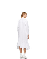 Enfold White Flare Hem Shirt Dress