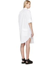 Acne Studios White Lash Tech Pop Shirt Dress