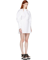 Ellery White Medusa Bubble Sleeve Shirt Dress