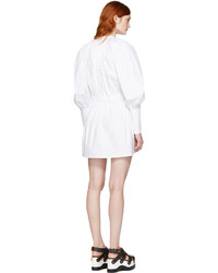 Ellery White Medusa Bubble Sleeve Shirt Dress