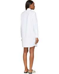 MSGM White Poplin Shirt Dress