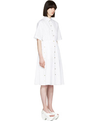 Kenzo White Poplin Shirt Dress