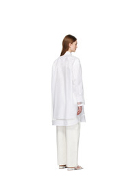 Maison Margiela White Sheer Overlay Shirt Dress