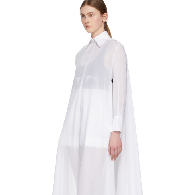 Valentino White Sheer Shirt Dress, $1,597 | SSENSE | Lookastic