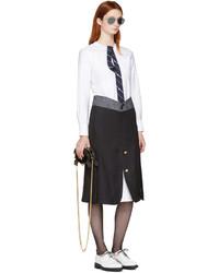 Thom Browne White Tie Shirt Dress