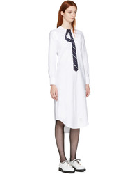 Thom Browne White Tie Shirt Dress