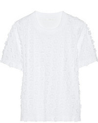 Chloé Floral Appliqud Cotton T Shirt