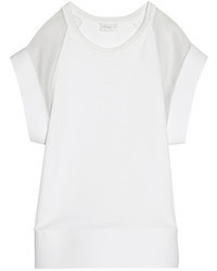Giambattista Valli Silk Organza Trimmed Cotton Terry T Shirt