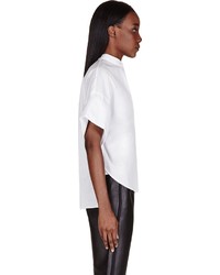 3.1 Phillip Lim White Oversized Rolled Cuff Blouse
