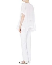 Givenchy Zigzag Flounce Blouse White