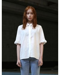 16 Summer Shirring Shirts White