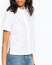 Asos Boxy White Shirt With Short Sleeve