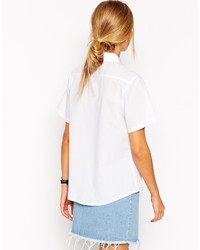 Asos Collection Boxy Shirt With Short Sleeve