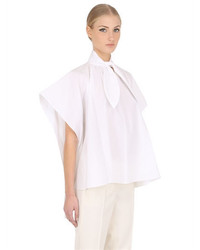 DELPOZO Cotton Poplin Short Sleeve Shirt