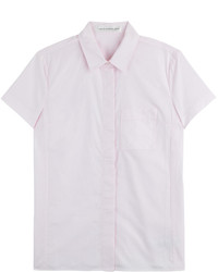 Victoria Beckham Denim Short Sleeve Cotton Shirt
