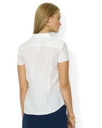 Lauren Ralph Lauren Pleated Linen Shirt