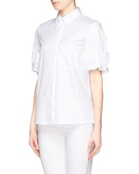 See by Chloe See By Chlo Pleat Bow Sleeve Cotton Poplin Shirt