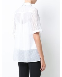 Kimora Lee Simmons Semi Sheer Asymmetric Short Sleeve Shirt