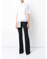 Kimora Lee Simmons Semi Sheer Asymmetric Short Sleeve Shirt