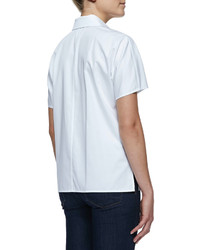 Jason Wu Short Sleeve Button Front Cotton Shirt