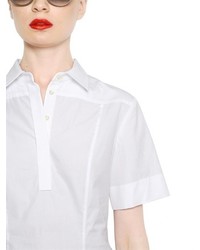 Sportmax Cotton Poplin Shirt With Pleated Detail