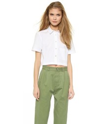 Marc by Marc Jacobs Stretch Poplin Cropped Blouse