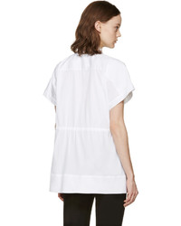 Christopher Kane White Poplin Drawstring Shirt