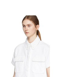 MM6 MAISON MARGIELA White Towelling Two Pocket Short Sleeve Shirt