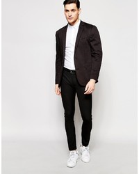 Asos Brand Skinny Shirt In White With Short Sleeves And Button Down Collar