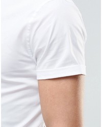 Asos Brand Skinny Shirt In White With Short Sleeves And Black Tie Pack Save 15%