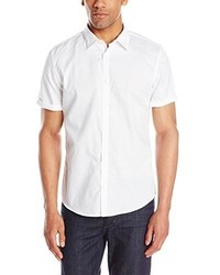 Calvin Klein Exploded Solid Texture Short Sleeve Woven Shirt
