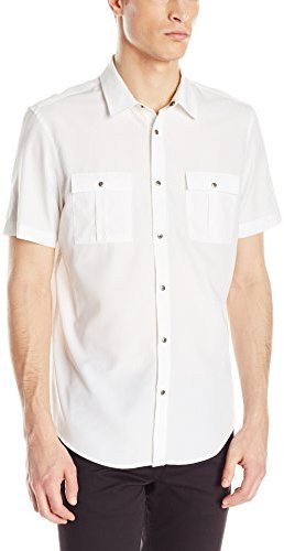 calvin klein short sleeve button down shirts